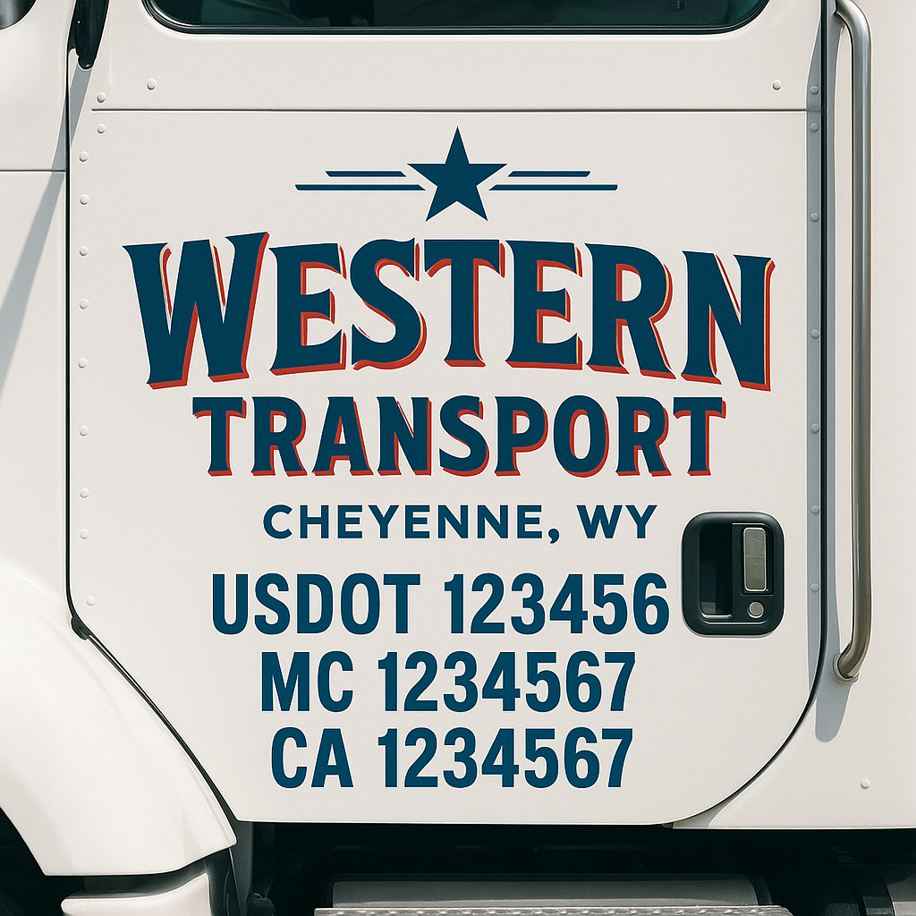 Custom Trucking, Logistics, Work Truck, Semi-Truck, Truck Door Decal Sticker Lettering (Set of 2)