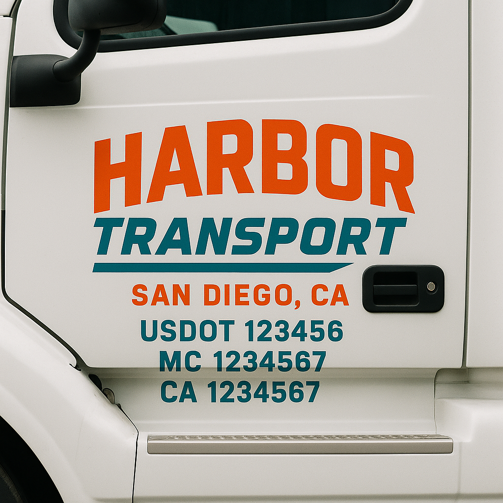 Custom Trucking, Logistics, Work Truck, Semi-Truck, Truck Door Decal Sticker Lettering (Set of 2)