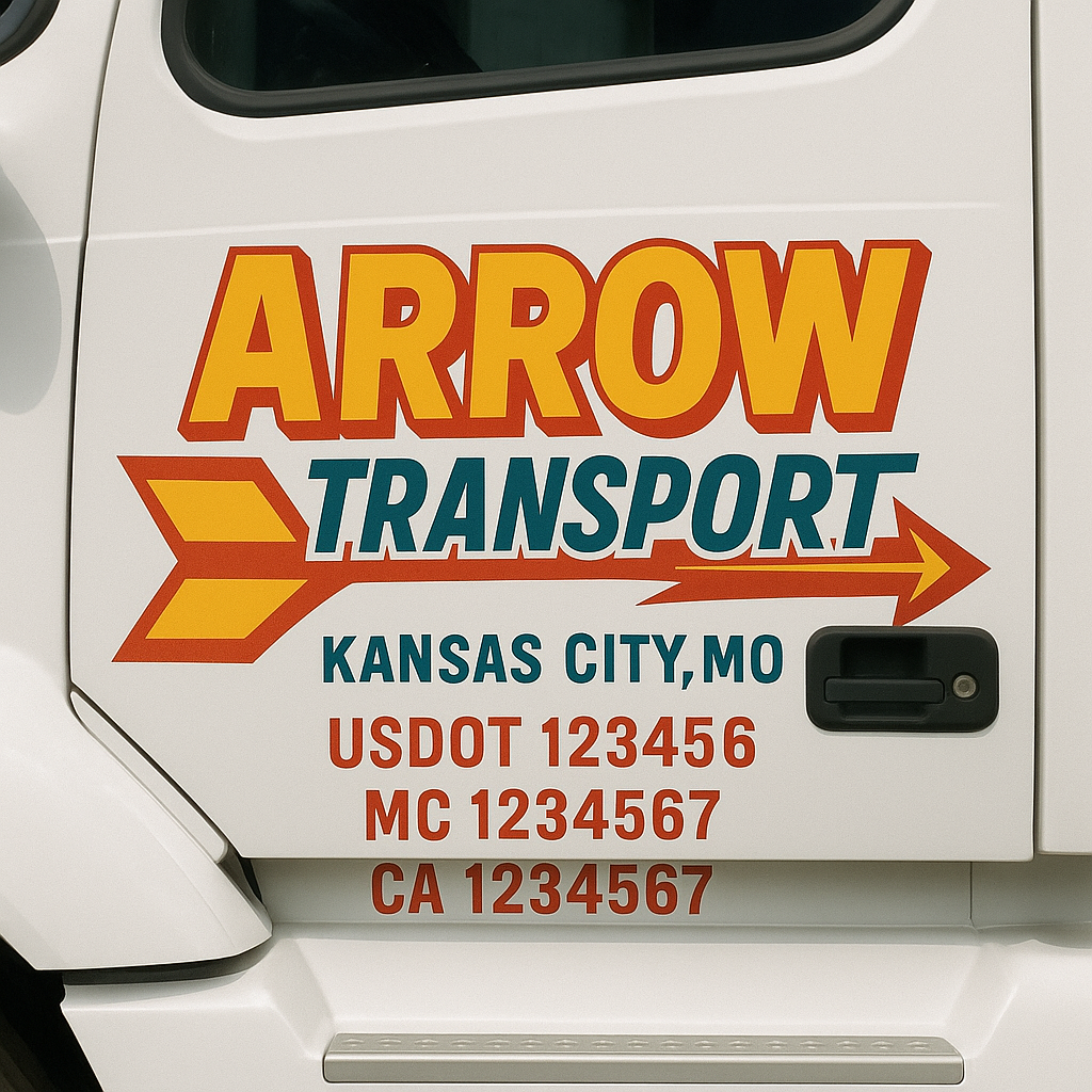 Custom Trucking, Logistics, Work Truck, Semi-Truck, Truck Door Decal Sticker Lettering (Set of 2)