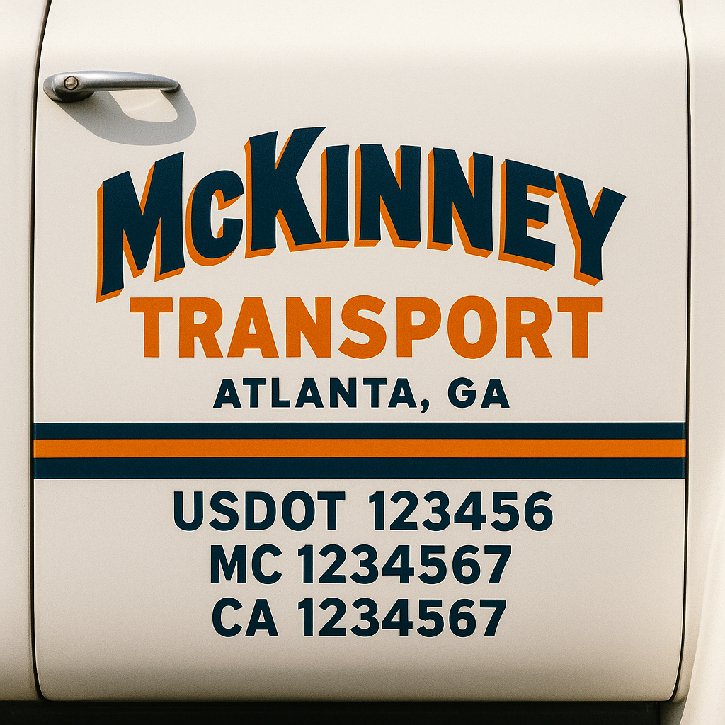 Custom Trucking, Logistics, Work Truck, Semi-Truck, Truck Door Decal Sticker Lettering (Set of 2)