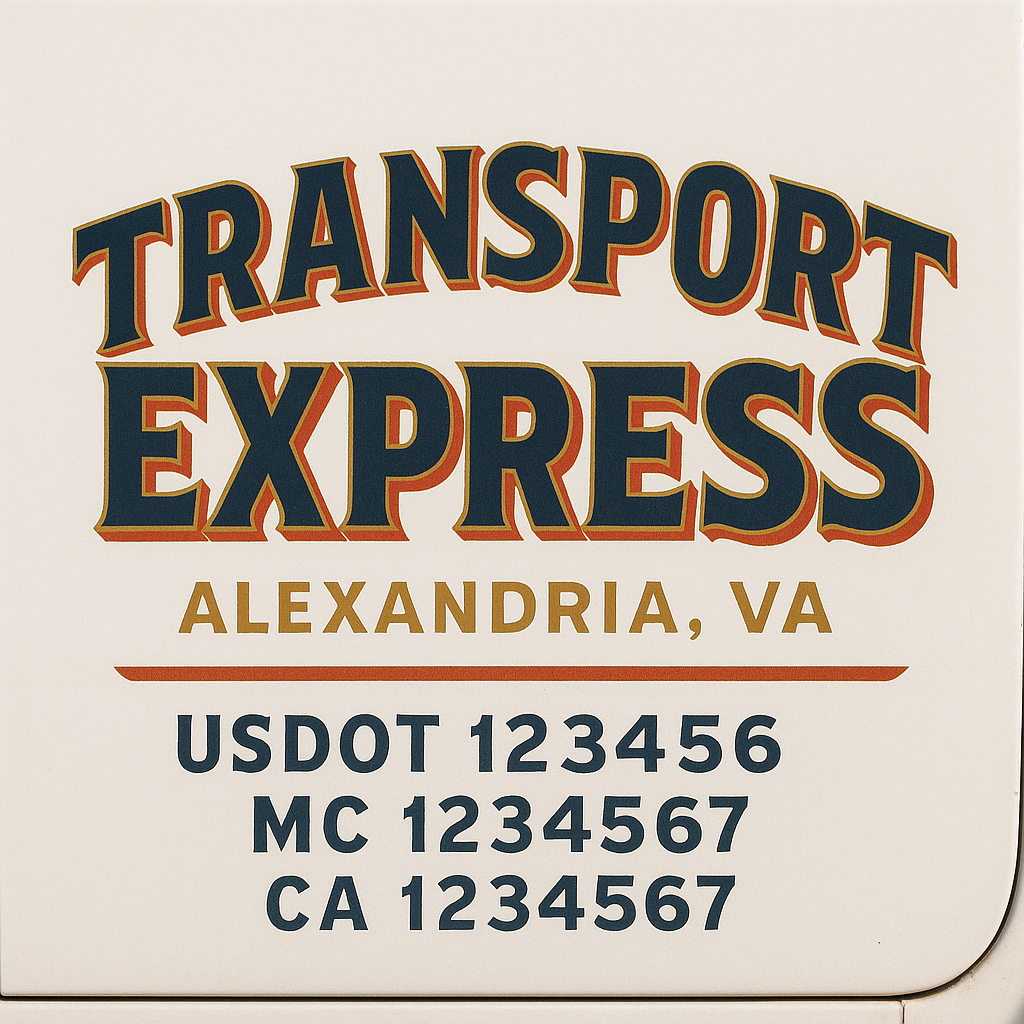 Custom Trucking, Logistics, Work Truck, Semi-Truck, Truck Door Decal Sticker Lettering (Set of 2)