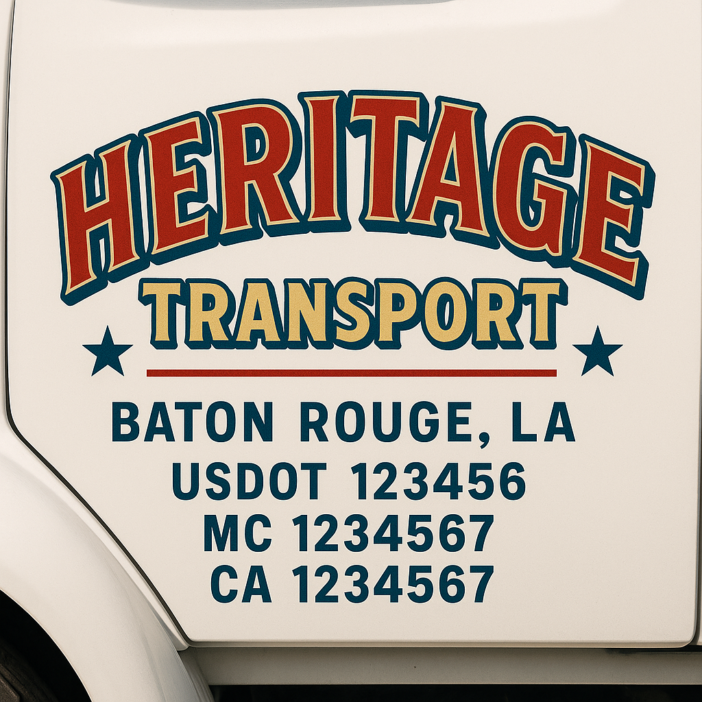 Custom Trucking, Logistics, Work Truck, Semi-Truck, Truck Door Decal Sticker Lettering (Set of 2)