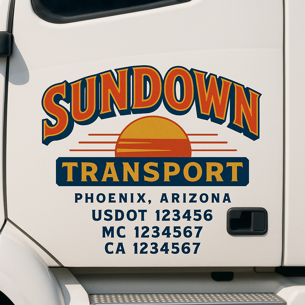 Custom Trucking, Logistics, Work Truck, Semi-Truck, Truck Door Decal Sticker Lettering (Set of 2)