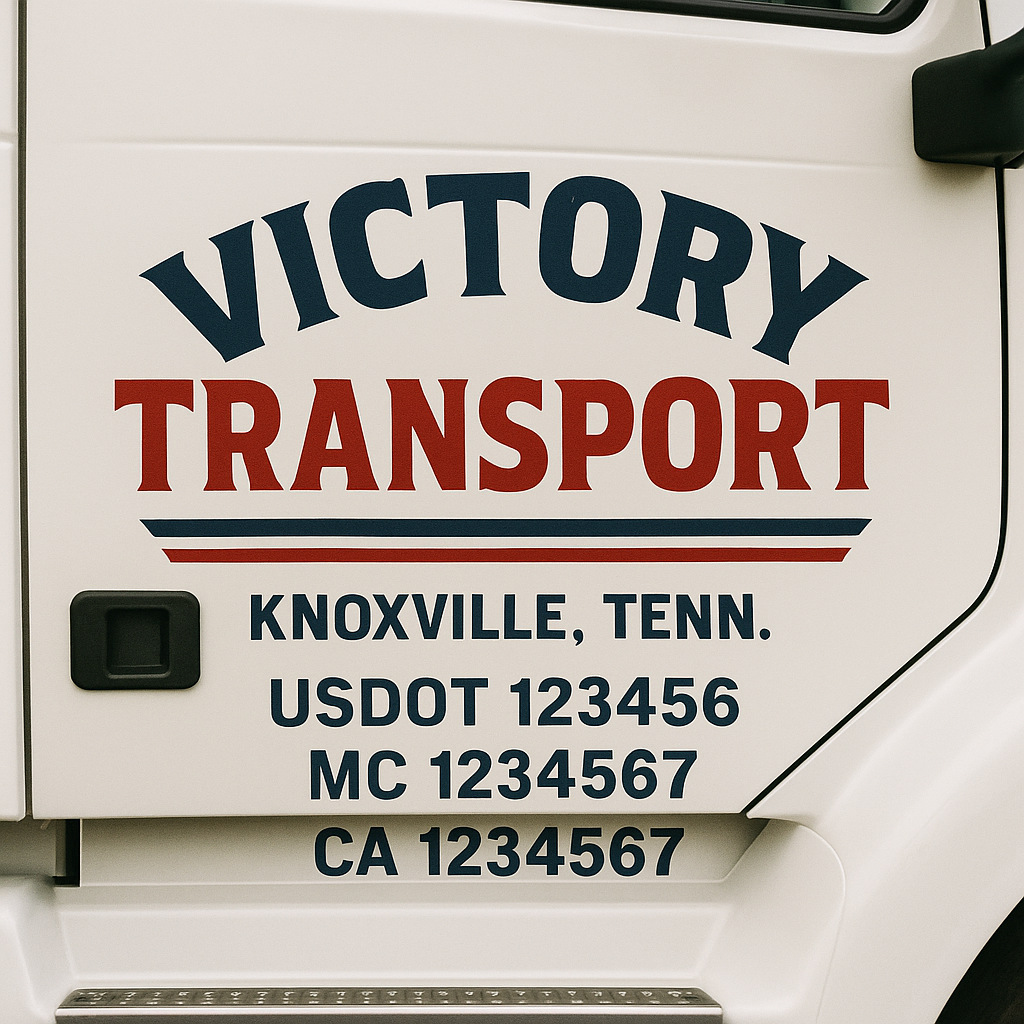 Custom Trucking, Logistics, Work Truck, Semi-Truck, Truck Door Decal Sticker Lettering (Set of 2)