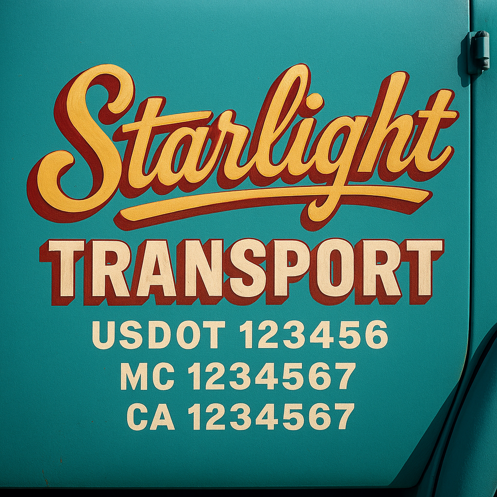 Custom Trucking, Logistics, Work Truck, Semi-Truck, Truck Door Decal Sticker Lettering (Set of 2)