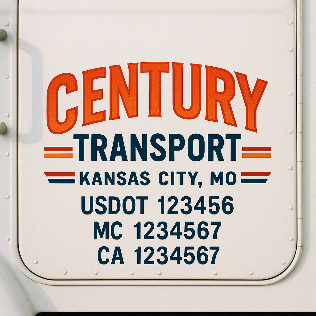 Custom Trucking, Logistics, Work Truck, Semi-Truck, Truck Door Decal Sticker Lettering (Set of 2)