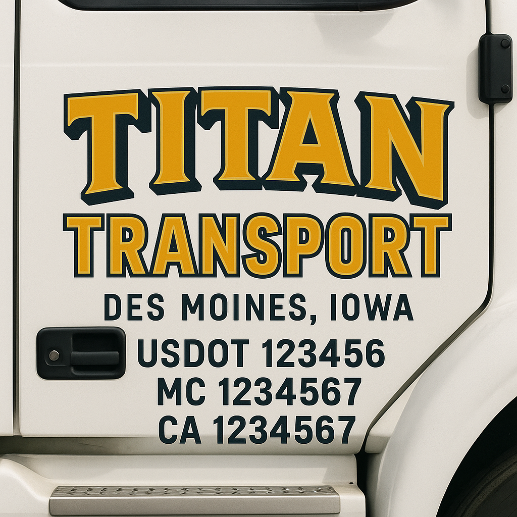 Custom Trucking, Logistics, Work Truck, Semi-Truck, Truck Door Decal Sticker Lettering (Set of 2)