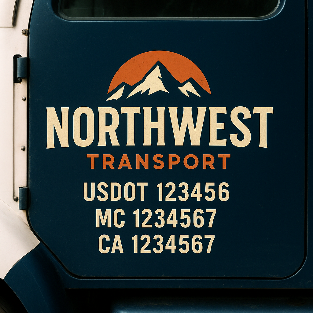 Custom Trucking, Logistics, Work Truck, Semi-Truck, Truck Door Decal Sticker Lettering (Set of 2)