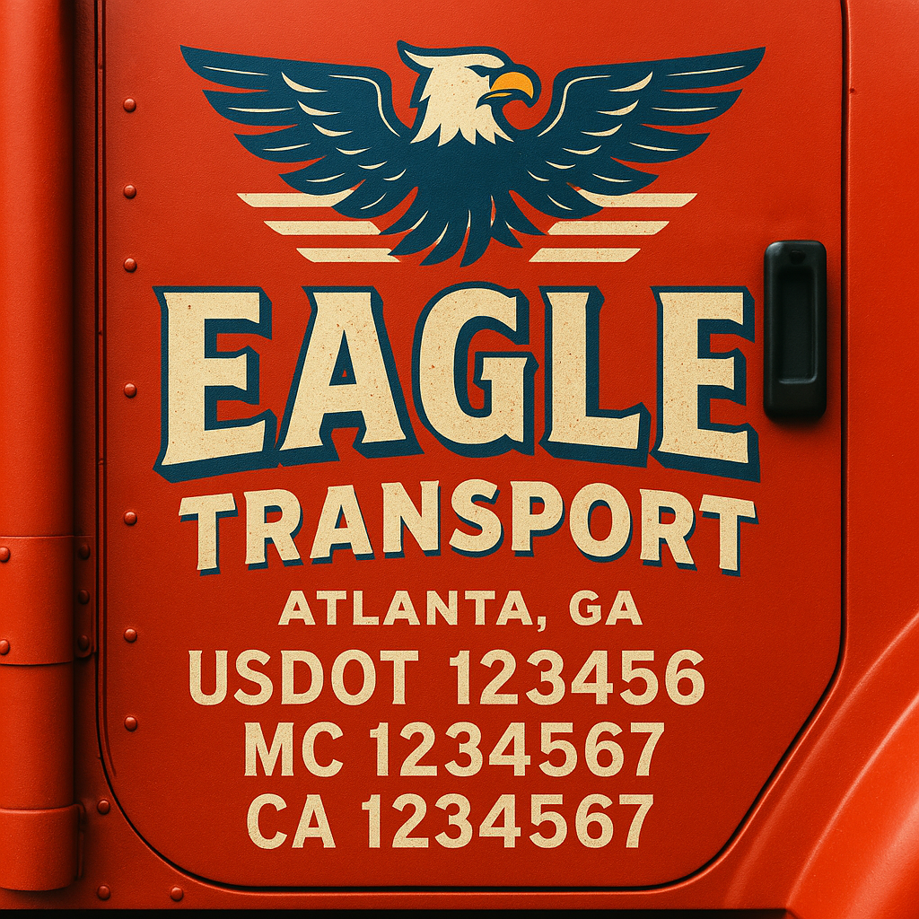 Custom Trucking, Logistics, Work Truck, Semi-Truck, Truck Door Decal Sticker Lettering (Set of 2)