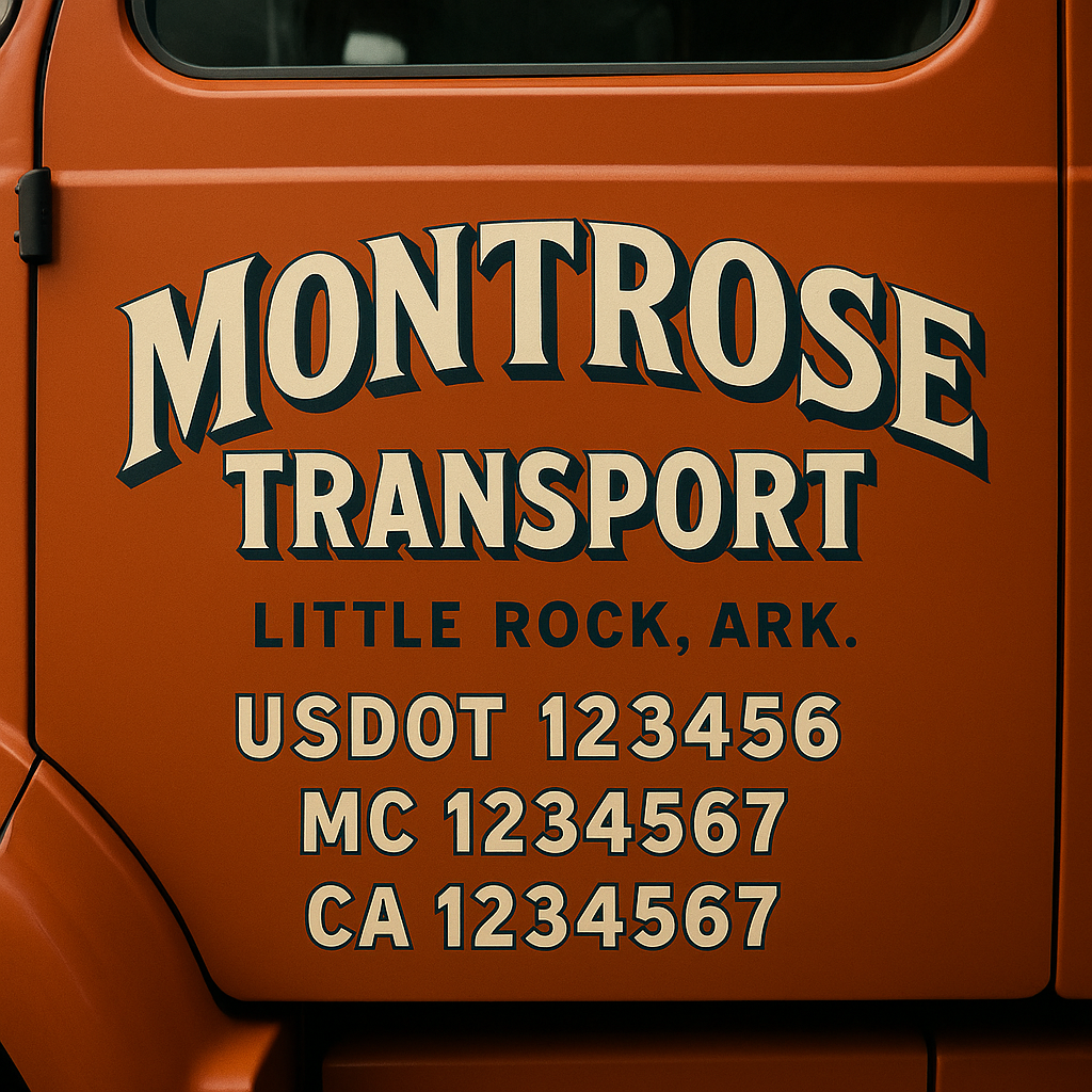 Custom Trucking, Logistics, Work Truck, Semi-Truck, Truck Door Decal Sticker Lettering (Set of 2)