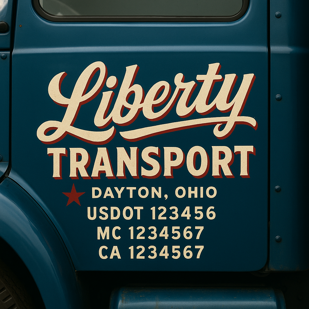 Custom Trucking, Logistics, Work Truck, Semi-Truck, Truck Door Decal Sticker Lettering (Set of 2)