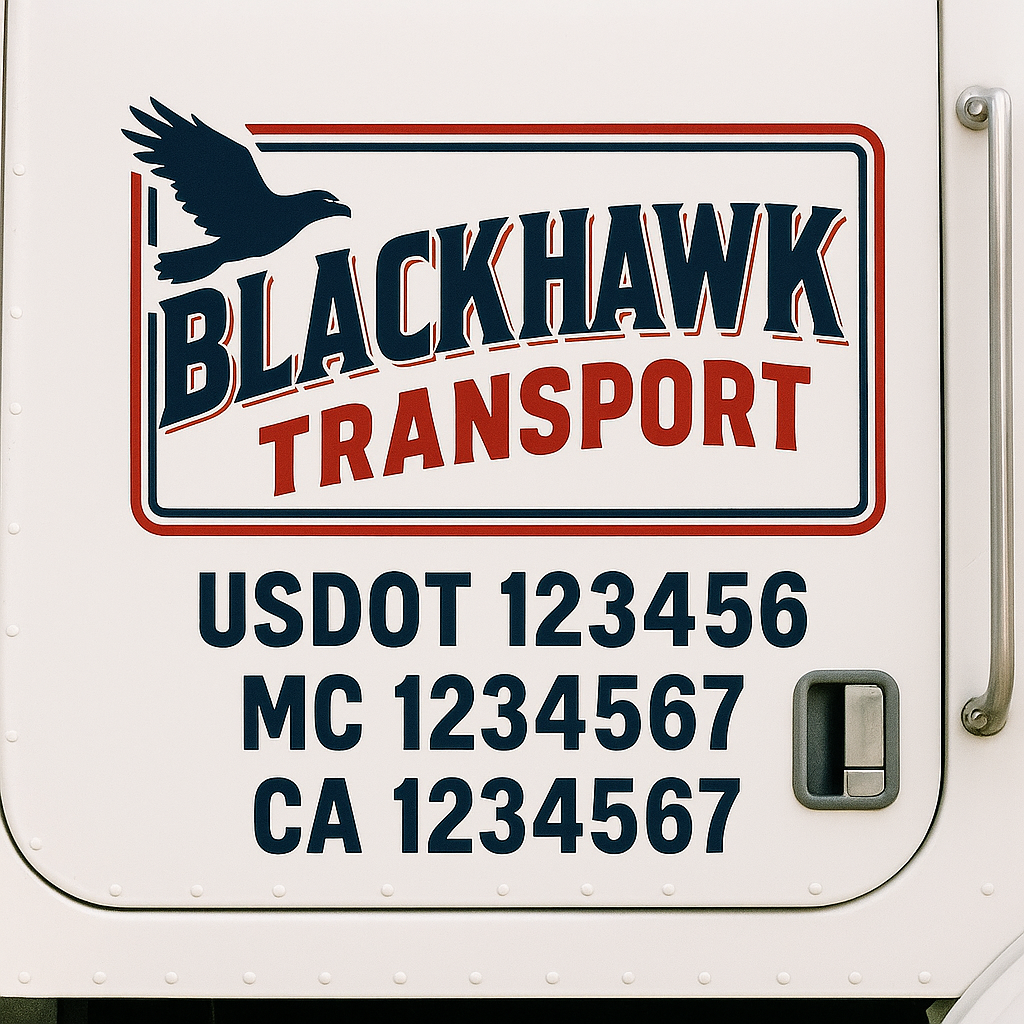 Custom Trucking, Logistics, Work Truck, Semi-Truck, Truck Door Decal Sticker Lettering (Set of 2)