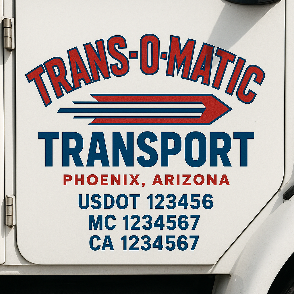 Custom Trucking, Logistics, Work Truck, Semi-Truck, Truck Door Decal Sticker Lettering (Set of 2)