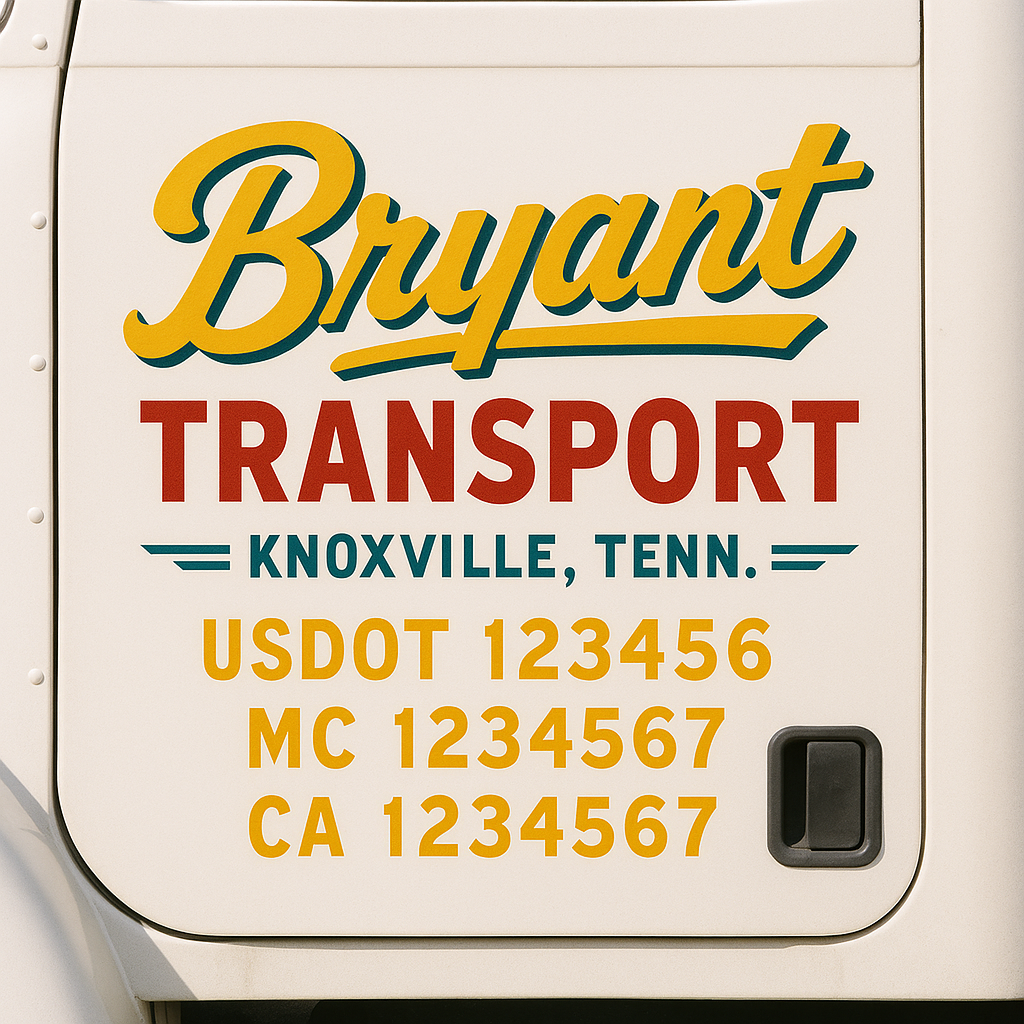 Custom Trucking, Logistics, Work Truck, Semi-Truck, Truck Door Decal Sticker Lettering (Set of 2)