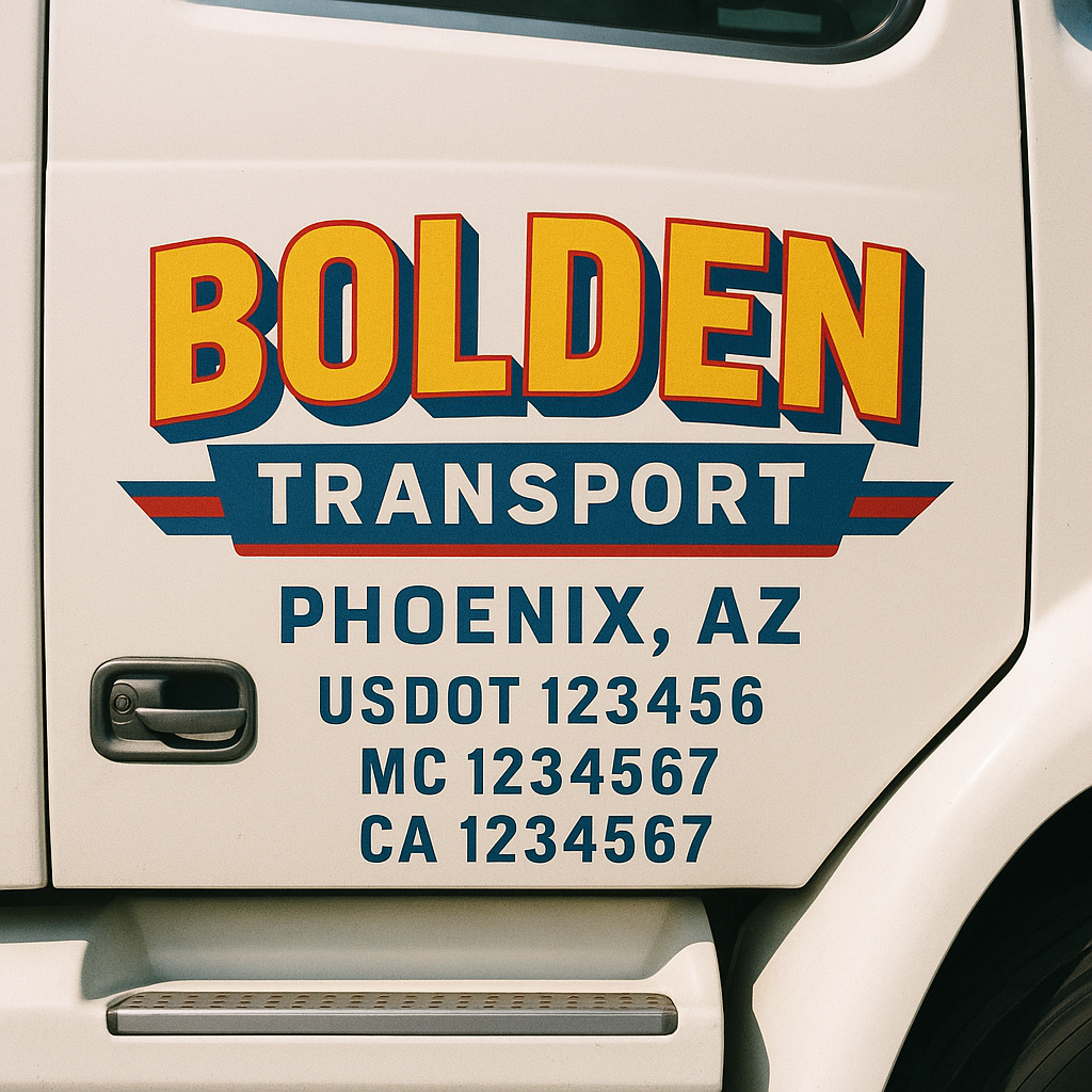 Custom Trucking, Logistics, Work Truck, Semi-Truck, Truck Door Decal Sticker Lettering (Set of 2)