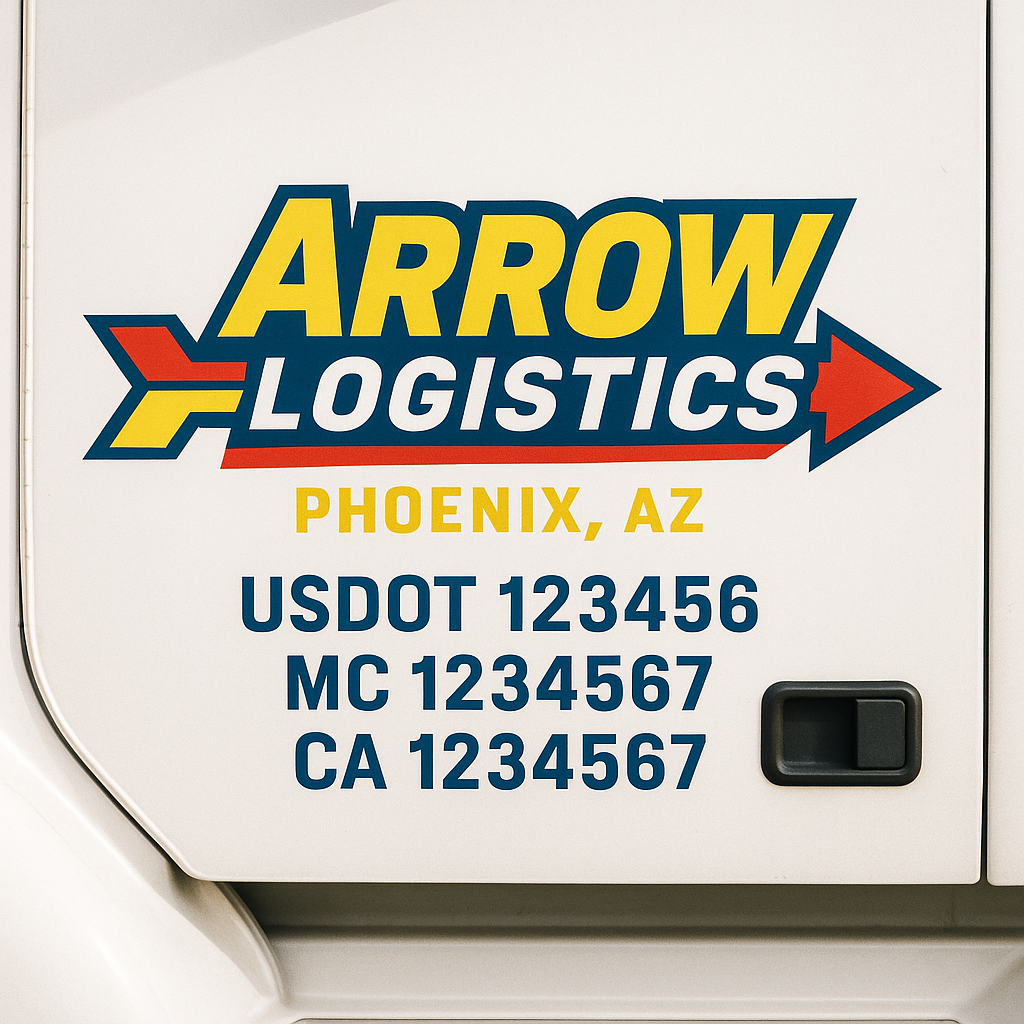 Custom Trucking, Logistics, Work Truck, Semi-Truck, Truck Door Decal Sticker Lettering (Set of 2)