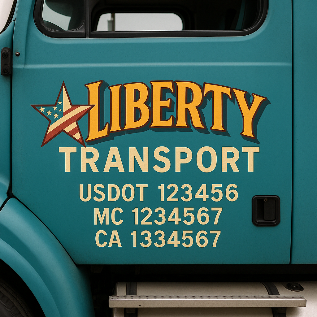 Custom Trucking, Logistics, Work Truck, Semi-Truck, Truck Door Decal Sticker Lettering (Set of 2)