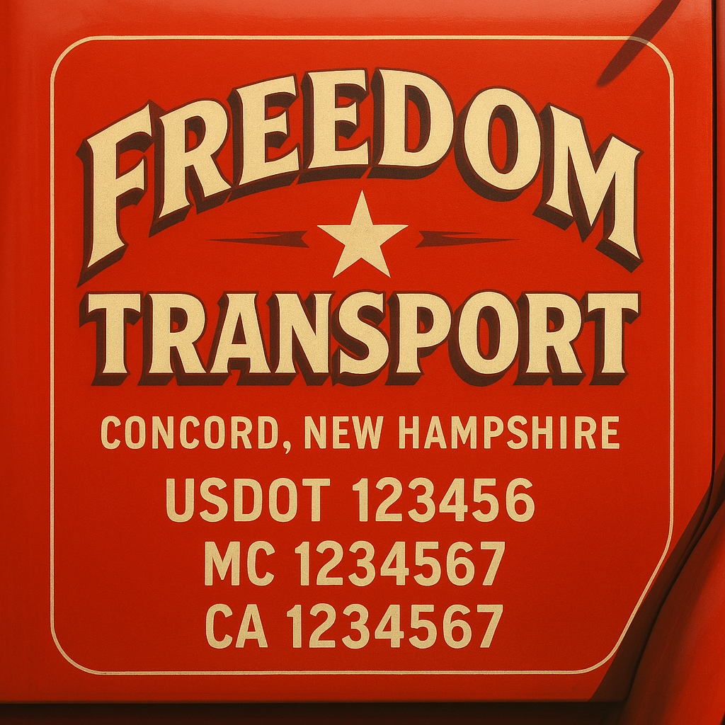 Custom Trucking, Logistics, Work Truck, Semi-Truck, Truck Door Decal Sticker Lettering (Set of 2)