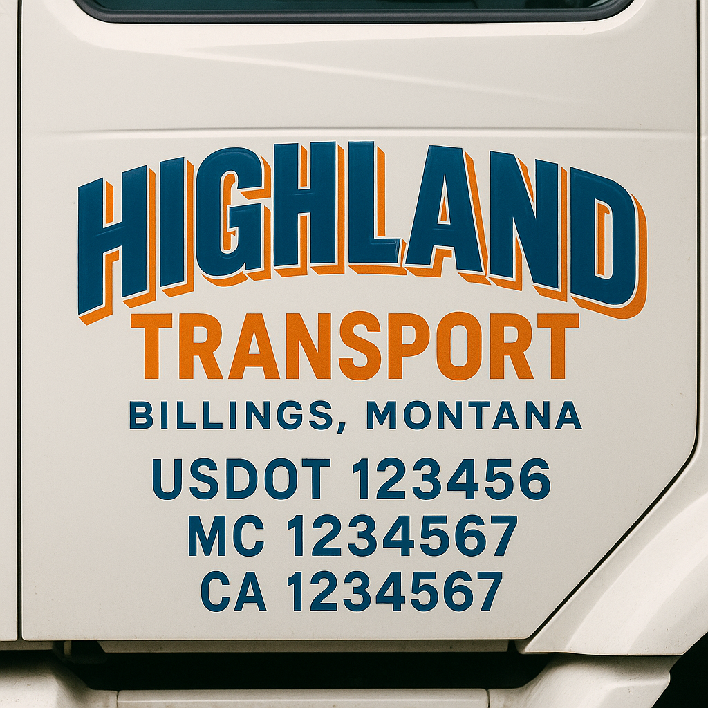 Custom Trucking, Logistics, Work Truck, Semi-Truck, Truck Door Decal Sticker Lettering (Set of 2)