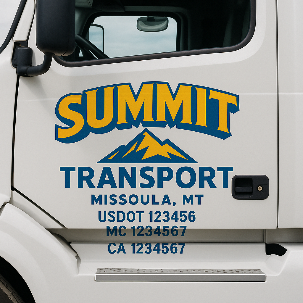 Custom Trucking, Logistics, Work Truck, Semi-Truck, Truck Door Decal Sticker Lettering (Set of 2)