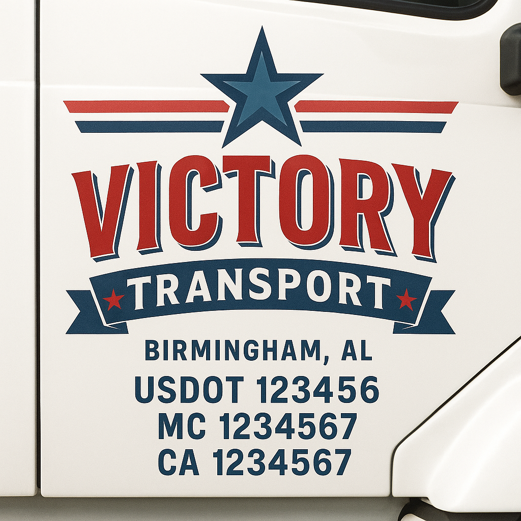 Custom Trucking, Logistics, Work Truck, Semi-Truck, Truck Door Decal Sticker Lettering (Set of 2)