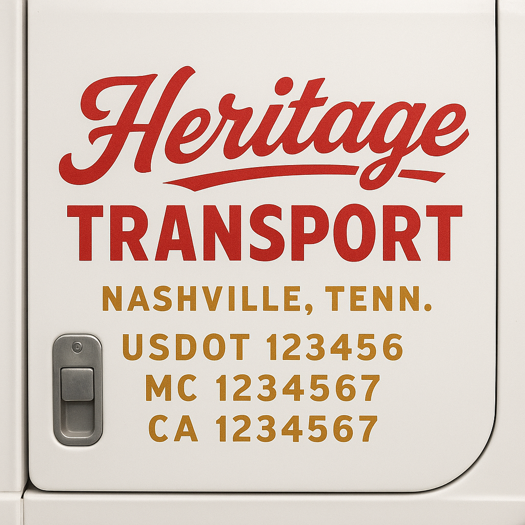 Custom Trucking, Logistics, Work Truck, Semi-Truck, Truck Door Decal Sticker Lettering (Set of 2)