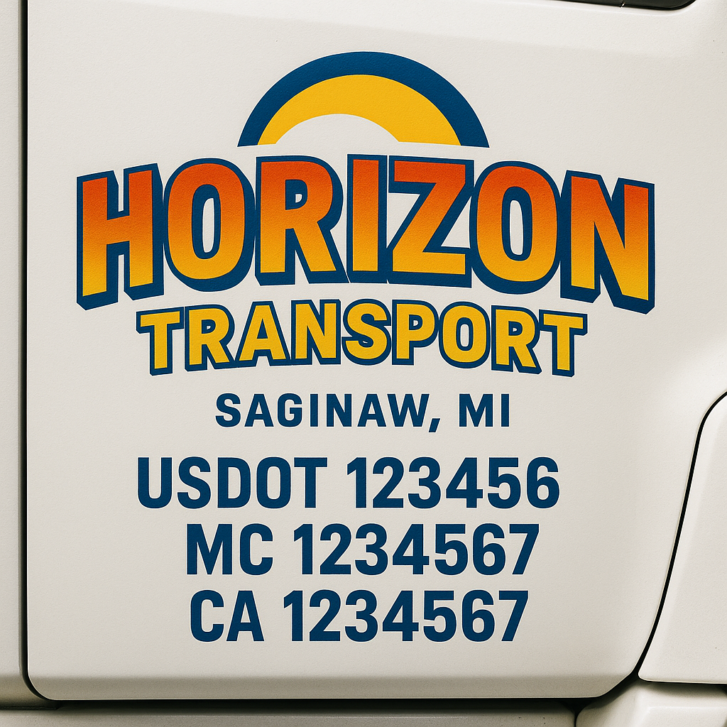 Custom Trucking, Logistics, Work Truck, Semi-Truck, Truck Door Decal Sticker Lettering (Set of 2)