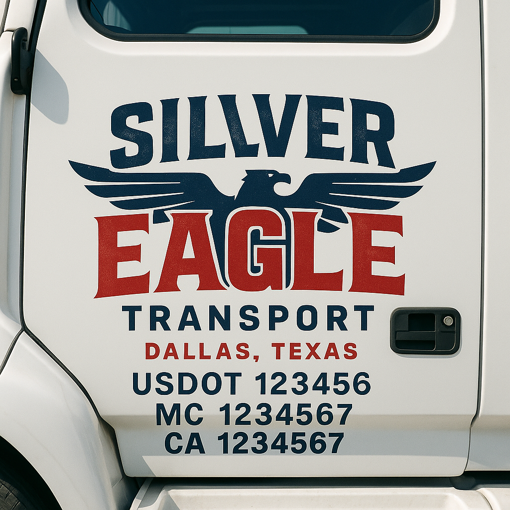 Custom Trucking, Logistics, Work Truck, Semi-Truck, Truck Door Decal Sticker Lettering (Set of 2)