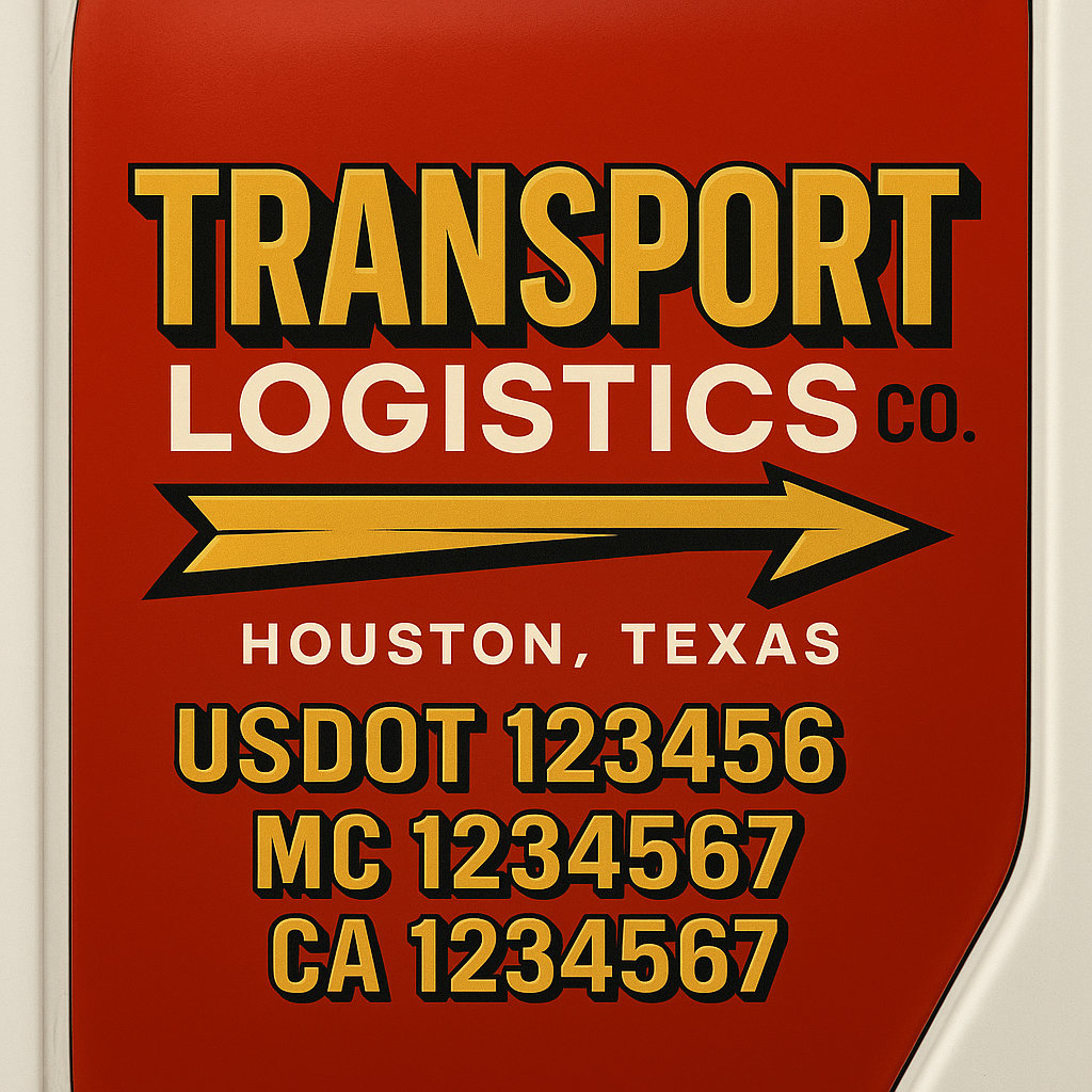 Custom Trucking, Logistics, Work Truck, Semi-Truck, Truck Door Decal Sticker Lettering (Set of 2)