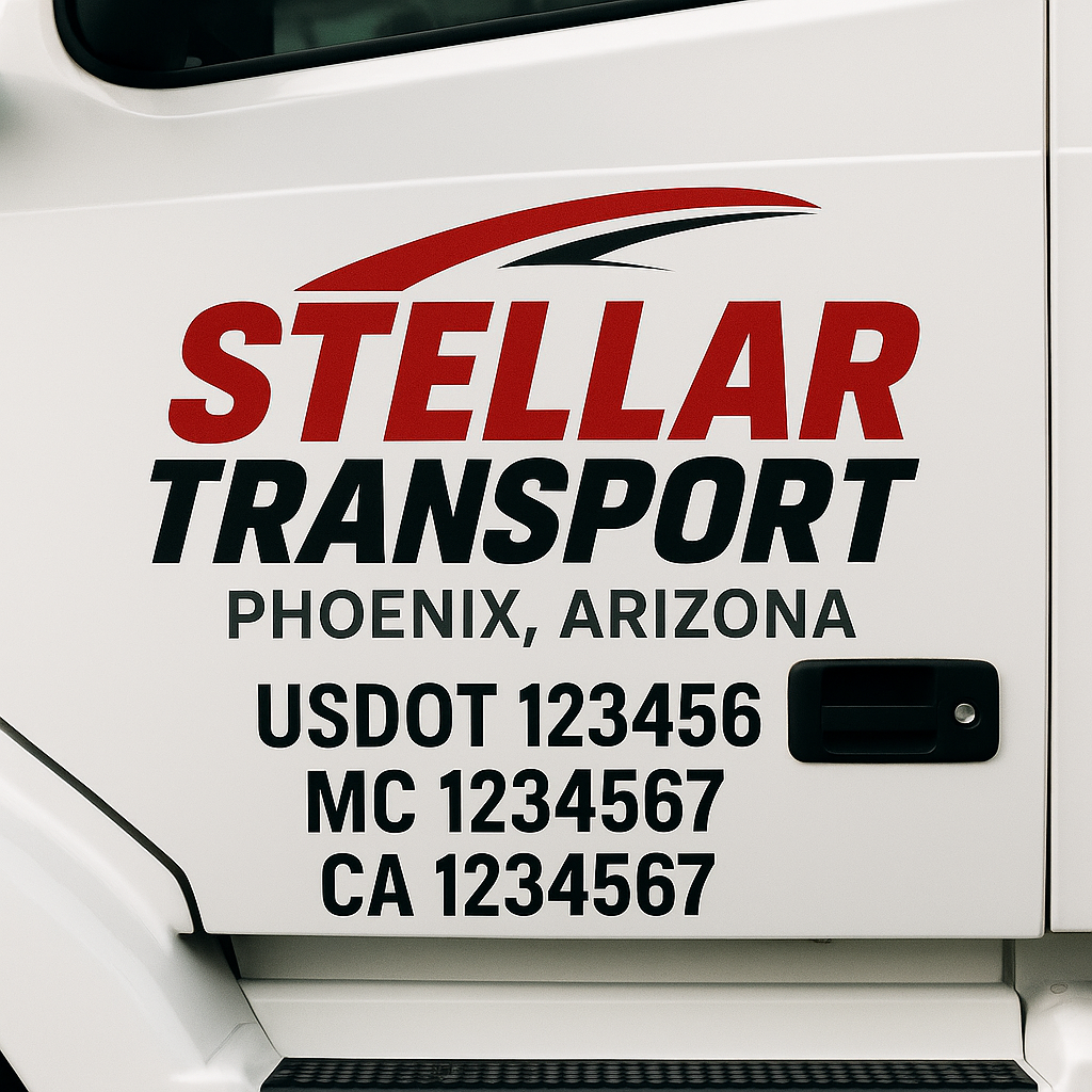 Custom Trucking, Logistics, Work Truck, Semi-Truck, Truck Door Decal Sticker Lettering (Set of 2)