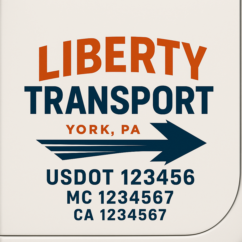 Custom Trucking, Logistics, Work Truck, Semi-Truck, Truck Door Decal Sticker Lettering (Set of 2)