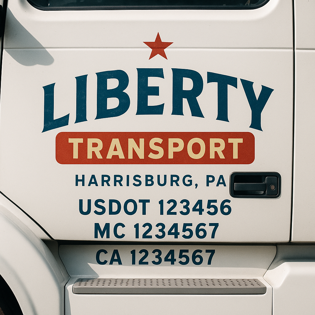 Custom Trucking, Logistics, Work Truck, Semi-Truck, Truck Door Decal Sticker Lettering (Set of 2)