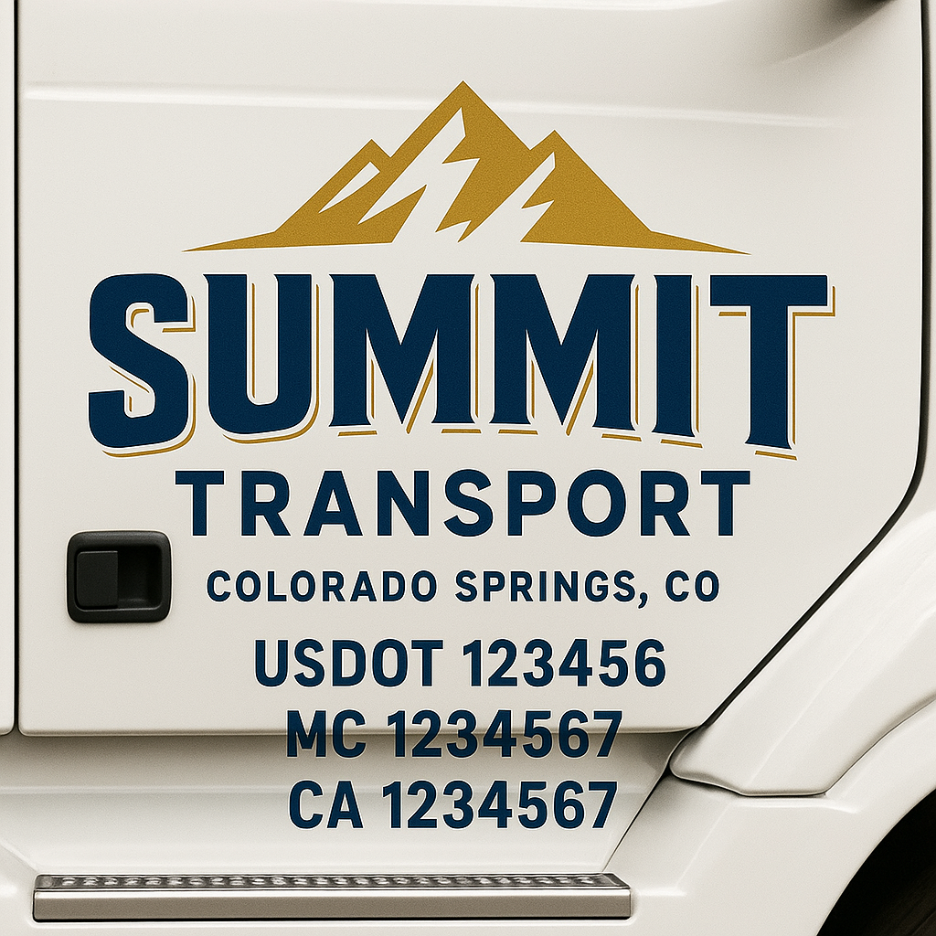 Custom Trucking, Logistics, Work Truck, Semi-Truck, Truck Door Decal Sticker Lettering (Set of 2)