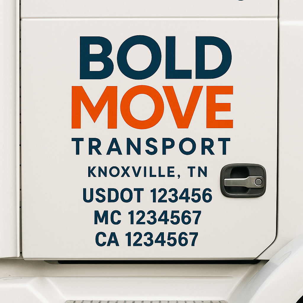 Custom Trucking, Logistics, Work Truck, Semi-Truck, Truck Door Decal Sticker Lettering (Set of 2)