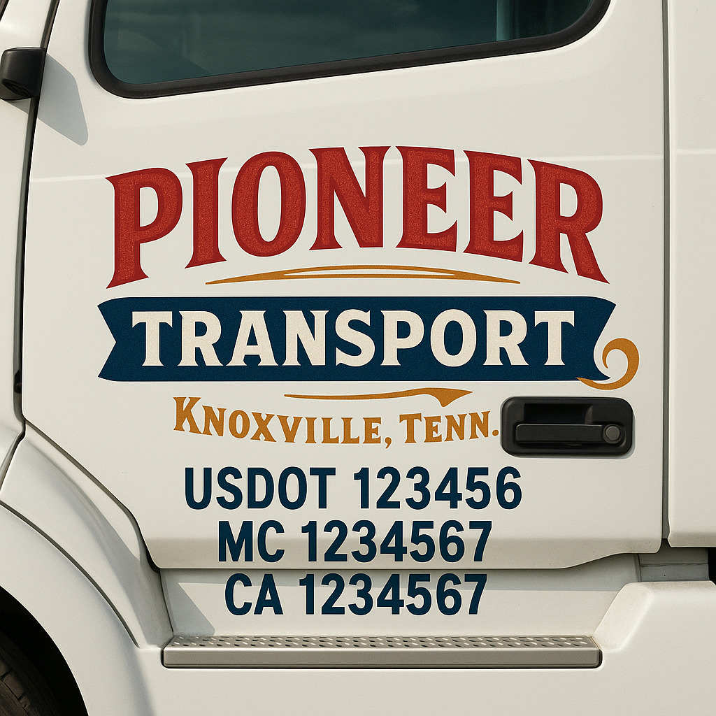 Custom Trucking, Logistics, Work Truck, Semi-Truck, Truck Door Decal Sticker Lettering (Set of 2)