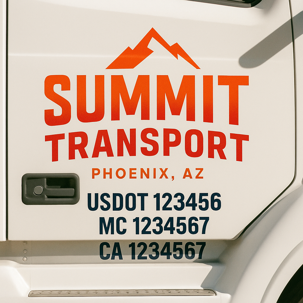 Custom Trucking, Logistics, Work Truck, Semi-Truck, Truck Door Decal Sticker Lettering (Set of 2)