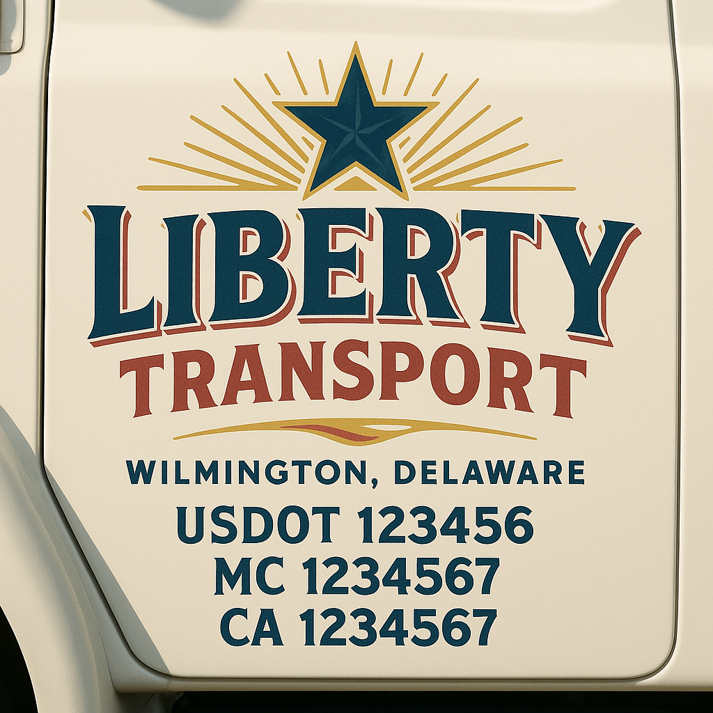 Custom Trucking, Logistics, Work Truck, Semi-Truck, Truck Door Decal Sticker Lettering (Set of 2)