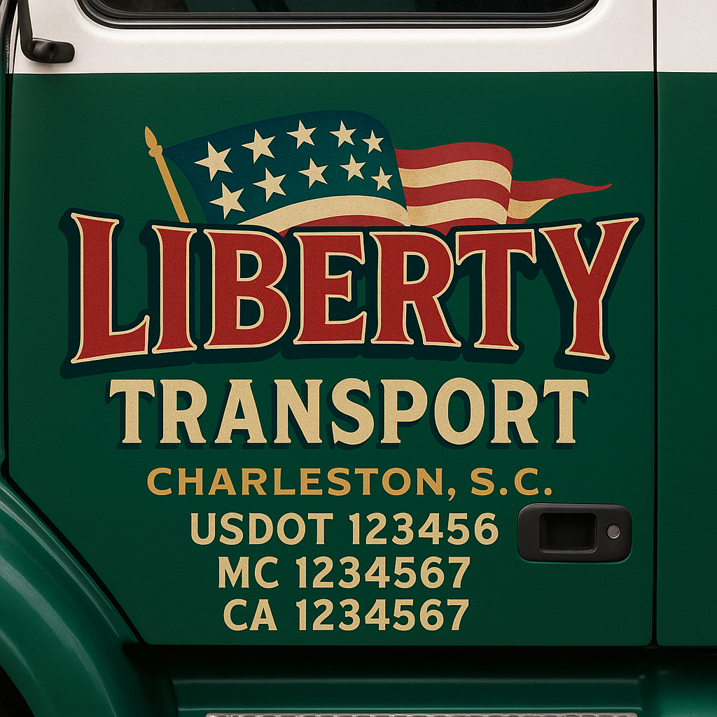 Custom Trucking, Logistics, Work Truck, Semi-Truck, Truck Door Decal Sticker Lettering (Set of 2)