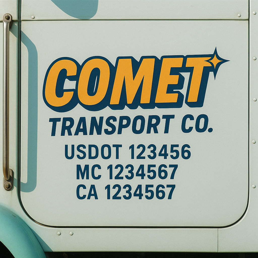 Custom Trucking, Logistics, Work Truck, Semi-Truck, Truck Door Decal Sticker Lettering (Set of 2)