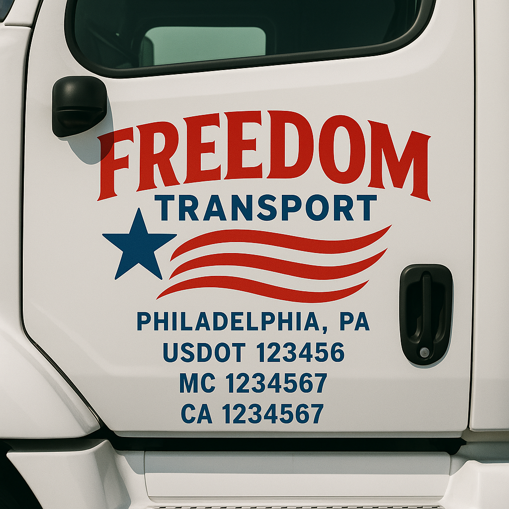 Custom Trucking, Logistics, Work Truck, Semi-Truck, Truck Door Decal Sticker Lettering (Set of 2)