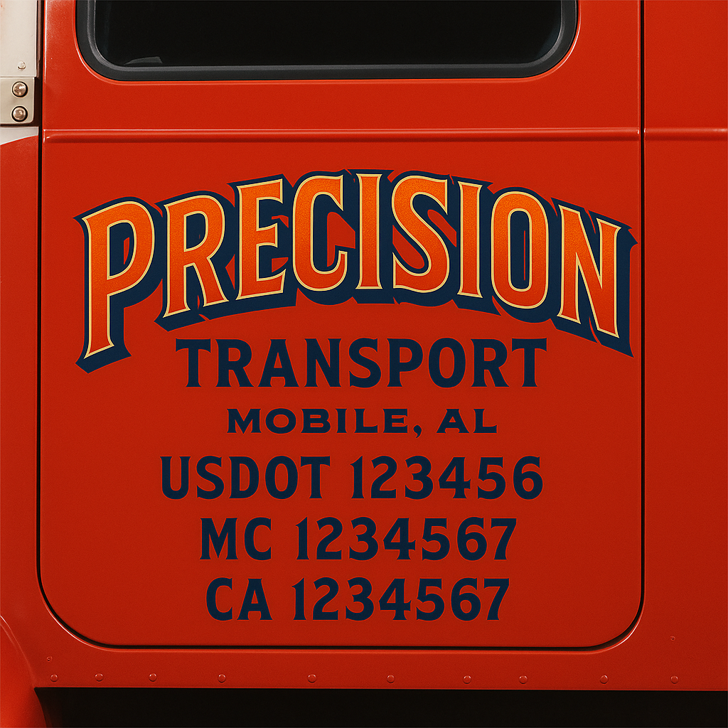 Custom Trucking, Logistics, Work Truck, Semi-Truck, Truck Door Decal Sticker Lettering (Set of 2)