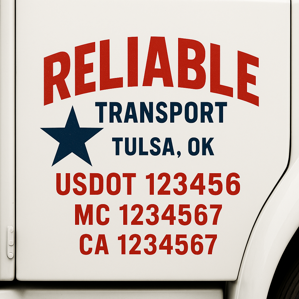 Custom Trucking, Logistics, Work Truck, Semi-Truck, Truck Door Decal Sticker Lettering (Set of 2)