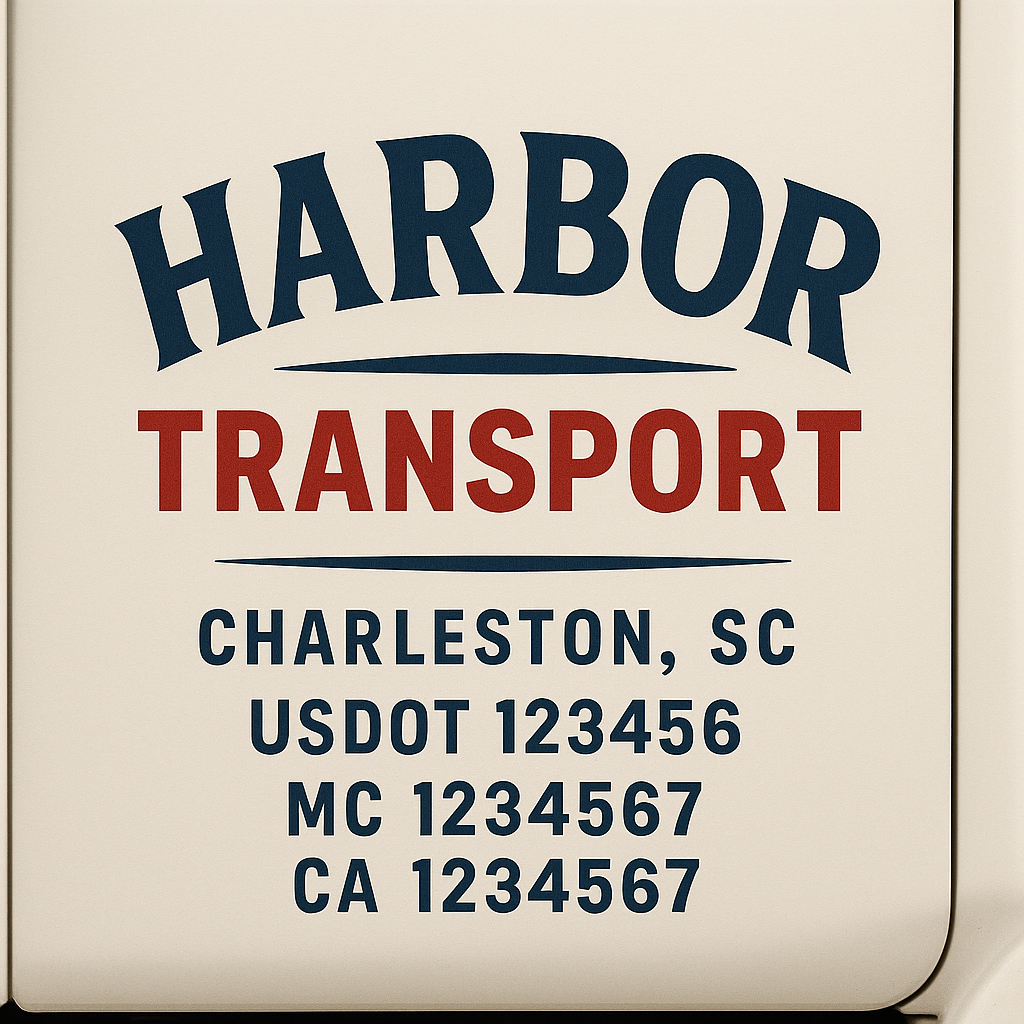 Custom Trucking, Logistics, Work Truck, Semi-Truck, Truck Door Decal Sticker Lettering (Set of 2)