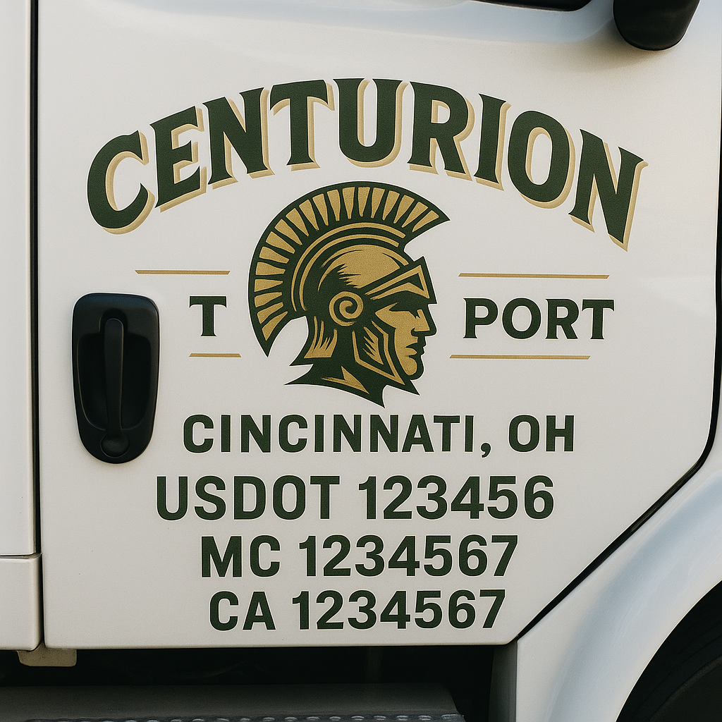 Custom Trucking, Logistics, Work Truck, Semi-Truck, Truck Door Decal Sticker Lettering (Set of 2)