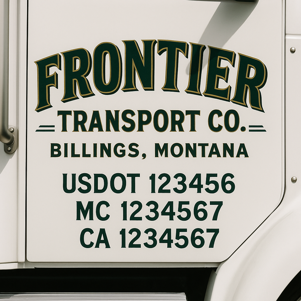 Custom Trucking, Logistics, Work Truck, Semi-Truck, Truck Door Decal Sticker Lettering (Set of 2)