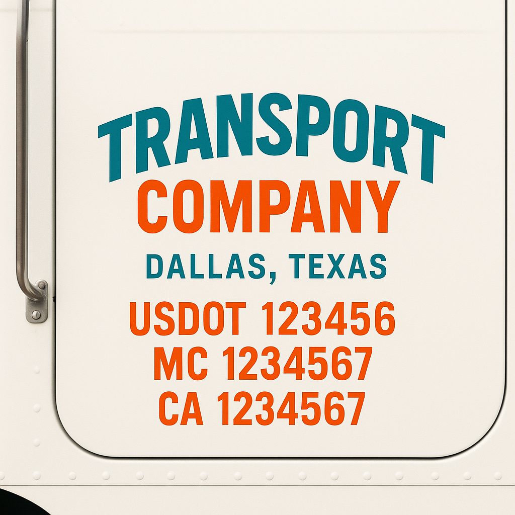 Custom Trucking, Logistics, Work Truck, Semi-Truck, Truck Door Decal Sticker Lettering (Set of 2)