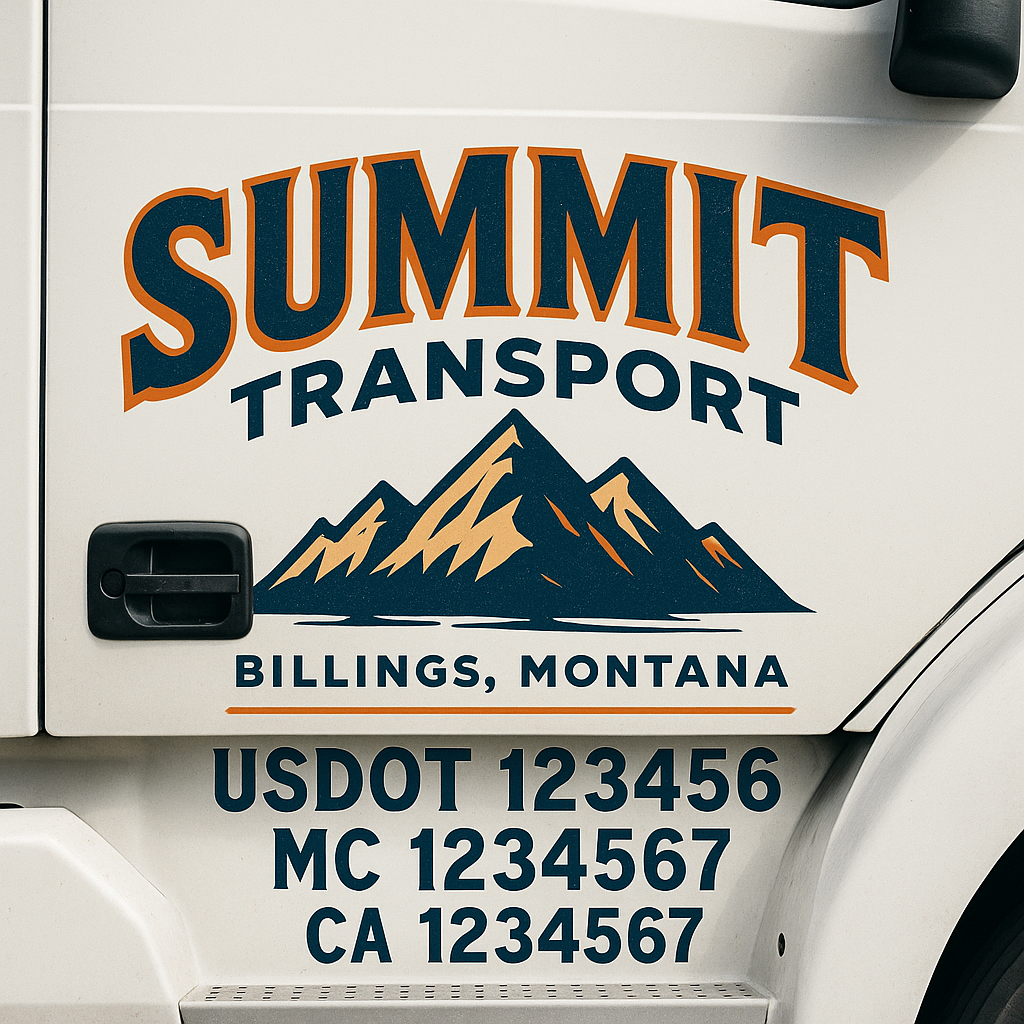 Custom Trucking, Logistics, Work Truck, Semi-Truck, Truck Door Decal Sticker Lettering (Set of 2)