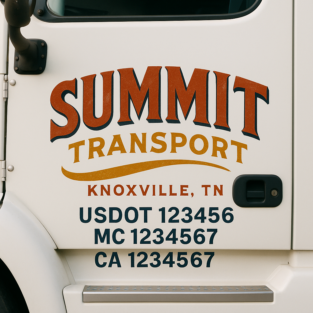 Custom Trucking, Logistics, Work Truck, Semi-Truck, Truck Door Decal Sticker Lettering (Set of 2)