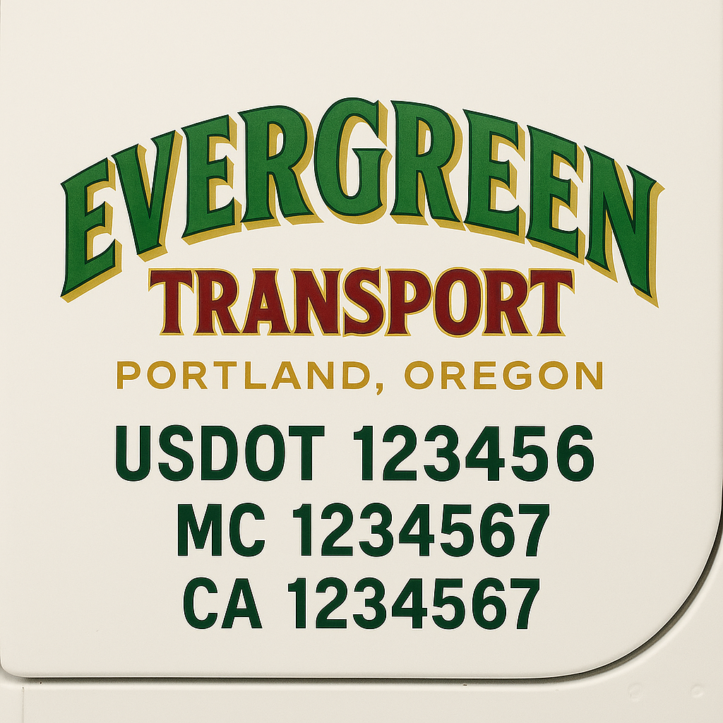 Custom Trucking, Logistics, Work Truck, Semi-Truck, Truck Door Decal Sticker Lettering (Set of 2)