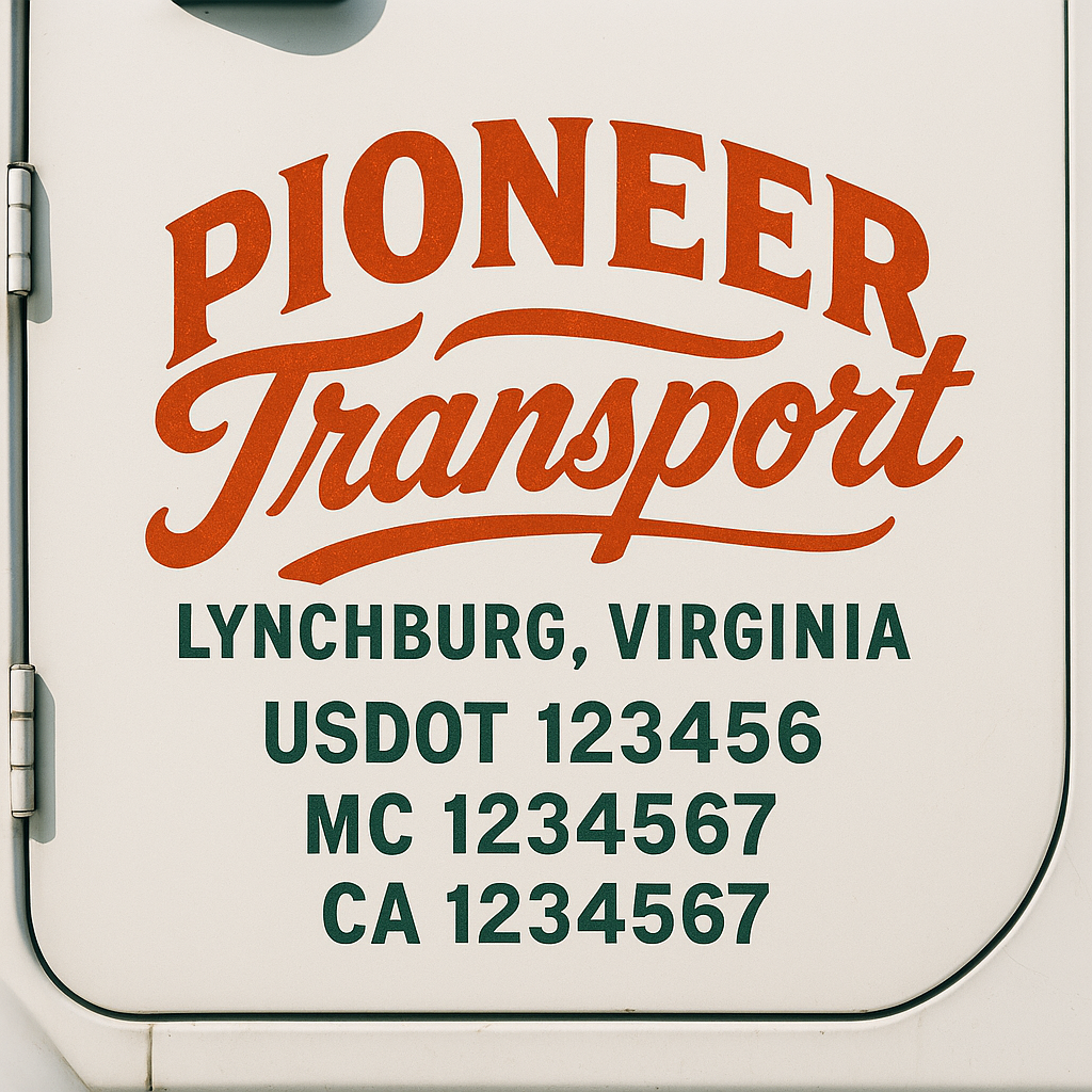 Custom Trucking, Logistics, Work Truck, Semi-Truck, Truck Door Decal Sticker Lettering (Set of 2)